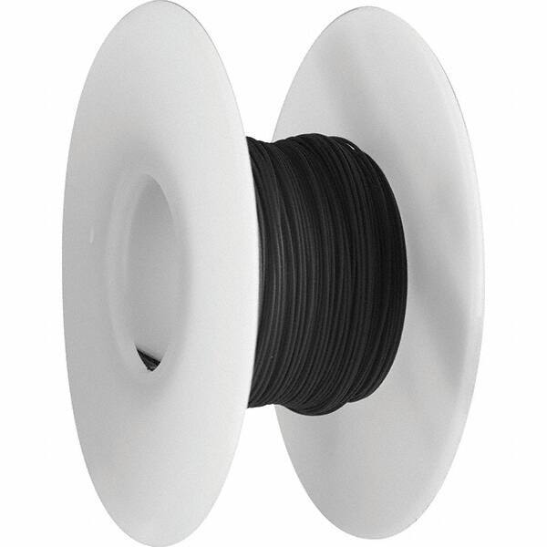 OK Industries - 30 AWG, 1 Strand, 30.4 m OAL, Copper Hook Up Wire - Black Kynar Jacket, 0.02" Diam - Exact Tool & Supply