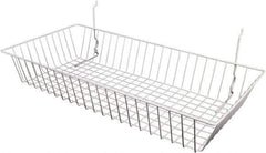 ECONOCO - 12" Deep, Rectangular Steel Peg Board/Slatwall Basket - 24" Wide x 4" High - Exact Tool & Supply
