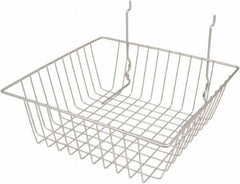 ECONOCO - 12" Deep, Square Steel Peg Board/Slatwall Basket - 12" Wide x 4" High - Exact Tool & Supply
