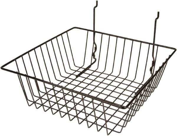 ECONOCO - 12" Deep, Square Steel Peg Board/Slatwall Basket - 12" Wide x 4" High - Exact Tool & Supply