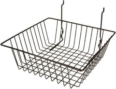 ECONOCO - 12" Deep, Square Steel Peg Board/Slatwall Basket - 12" Wide x 4" High - Exact Tool & Supply