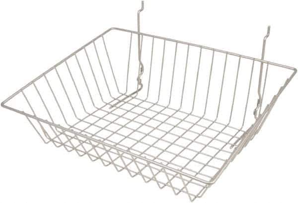 ECONOCO - 12" Deep, Rectangular Steel Peg Board/Slatwall Basket - 15" Wide x 5" High - Exact Tool & Supply
