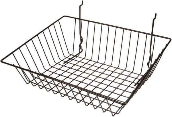 ECONOCO - 12" Deep, Rectangular Steel Peg Board/Slatwall Basket - 15" Wide x 5" High - Exact Tool & Supply