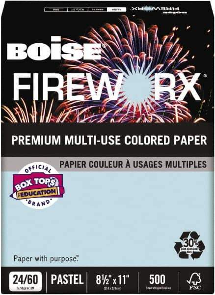 Boise - 8-1/2" x 11" Bottle Rocket Blue Colored Copy Paper - Use with Laser Printers, Copiers, Inkjet Printers - Exact Tool & Supply