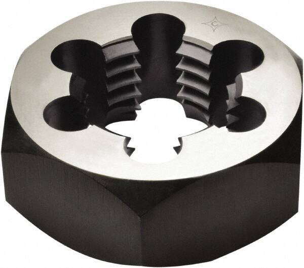 Cle-Line - M20x2.50 Thread, 1-5/8" Hex, Right Hand Thread, Hex Rethreading Die - Carbon Steel, Series 0650M - Exact Tool & Supply