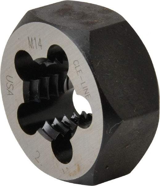 Cle-Line - M14x2.00 Thread, 1-1/16" Hex, Right Hand Thread, Hex Rethreading Die - Carbon Steel, Series 0650M - Exact Tool & Supply