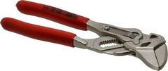 Knipex - 6" OAL, 20mm Jaw Length, 14 Position Pipe Wrench Tongue & Groove Pliers - Parallel Smooth Straight Jaws, Plier Head, Plastic Coated Handles - Exact Tool & Supply
