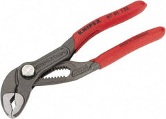 Knipex - 5" OAL, 1" Max Capacity, 20mm Jaw Length, 13 Position Box Joint Tongue & Groove Pliers - Self Grip V-Jaws, Plier Head, Nonslip Plastic Handles - Exact Tool & Supply