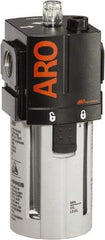 ARO/Ingersoll-Rand - 1/2" NPT, 150 Max psi Standard Modular Lubricator - Polycarbonate Bowl, Aluminum Body, 156 CFM, 125°F Max Temp, 2.76" Long x 2.87" Wide x 7.08" High - Exact Tool & Supply