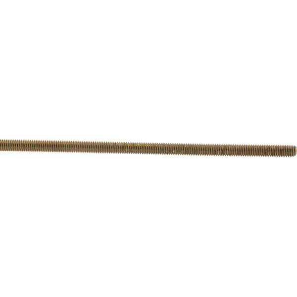 Value Collection - 5/16-18 UNC (Coarse), 3' Long, Low Carbon Steel Threaded Rod - Yellow Zinc-Plated Finish, Right Hand Thread - Exact Tool & Supply