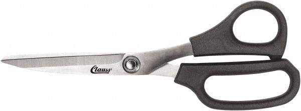 Clauss - 6" LOC, 9" OAL Stainless Steel Bent Trimmers - Plastic Offset Handle, For Paper, Fabric - Exact Tool & Supply