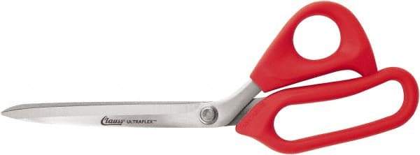 Clauss - 7" LOC, 10" OAL Stainless Steel Straight Shears - Rubber Straight Handle, For Paper, Fabric - Exact Tool & Supply