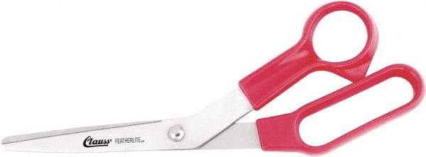 Clauss - 5" LOC, 8-1/2" OAL Stainless Steel Bent Shears - Plastic Offset Handle, For Paper, Fabric - Exact Tool & Supply