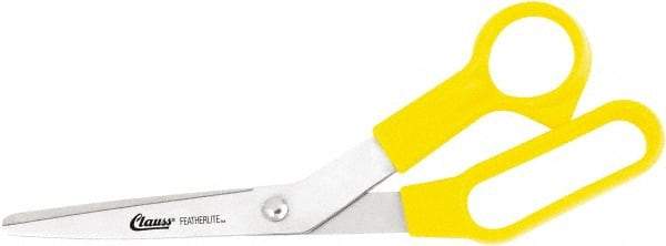 Clauss - 5" LOC, 8-1/2" OAL Stainless Steel Bent Shears - Plastic Offset Handle, For Paper, Fabric - Exact Tool & Supply