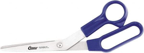 Clauss - 5" LOC, 8-1/2" OAL Stainless Steel Bent Shears - Plastic Offset Handle, For Paper, Fabric - Exact Tool & Supply