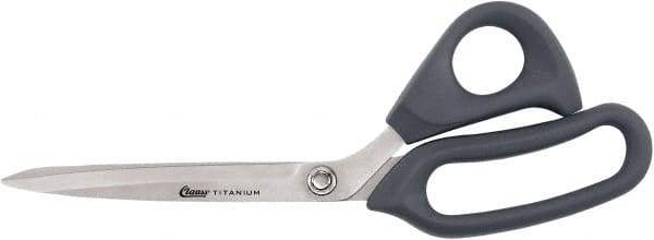Clauss - 7" LOC, 10" OAL Titanium Shears - Flexible Plastic Bent Handle, For Paper, Fabric - Exact Tool & Supply