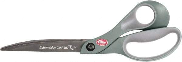 Clauss - 3 1/2" LOC, 9" OAL Carbonitride Titanium Steel Shears - Glass Filled Nylon Bent Handle, For Paper, Fabric - Exact Tool & Supply