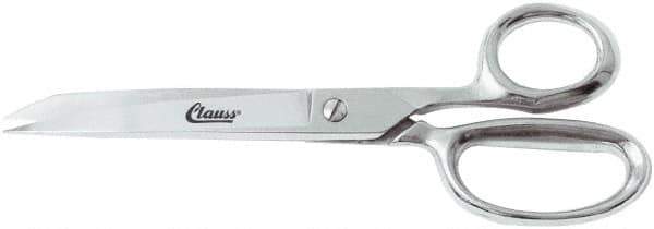Clauss - 4" LOC, 8" OAL Straight Shears - Steel Straight Handle, For Paper, Fabric - Exact Tool & Supply
