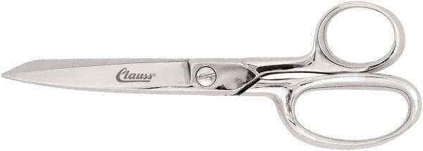 Clauss - 5" LOC, 8" OAL Straight Trimmers - Steel Straight Handle, For Paper, Fabric - Exact Tool & Supply