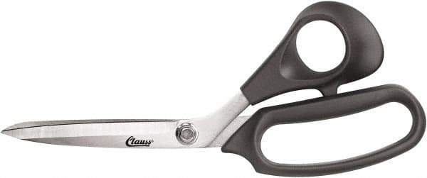 Clauss - 6" LOC, 9-1/2" OAL Stainless Steel Bent Shears - Plastic Offset Handle, For Paper, Fabric - Exact Tool & Supply