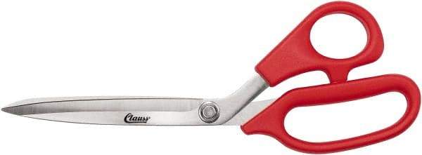 Clauss - 6" LOC, 9-1/4" OAL Stainless Steel Bent Shears - Plastic Offset Handle, For Paper, Fabric - Exact Tool & Supply