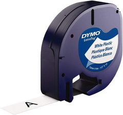 Dymo - 1/2" Wide x 156" Long, Black on White Plastic Label Printer Cartridge - For DYMO Letratag Printers - Exact Tool & Supply