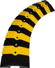UltraTech - 1 Channel, 3 Ft Long, 3/4" Max Compatible Cable Diam, Yellow/Black ABS On Floor Cable Cover - 9-3/4" Overall Width x 1-3/8" Overall Height, 3" Channel Width x 3/4" Channel Height - Exact Tool & Supply