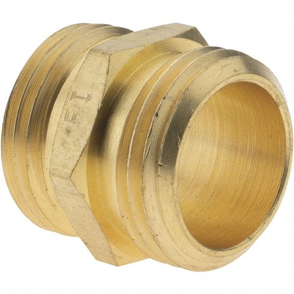 Value Collection - 3/4 Garden Hose Adapter - Brass, Male Hose to Male Hose Connector - Exact Tool & Supply
