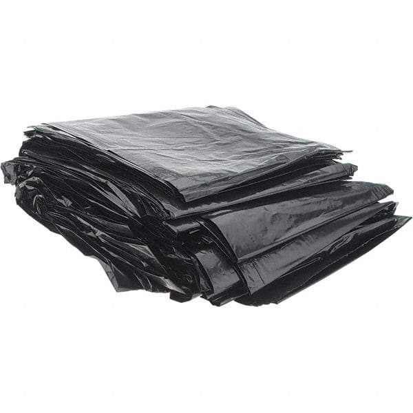 Value Collection - 1.5 mil Thick, Heavy-Duty Trash Bags - High-Density Polyethylene (HDPE), 40" Wide x 46" High, Black - Exact Tool & Supply