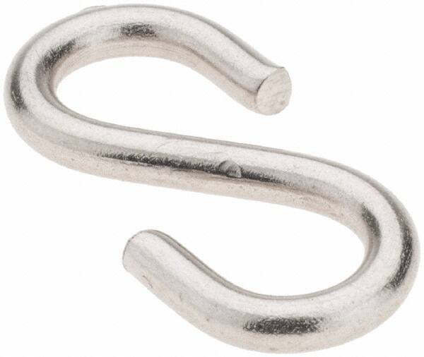 Value Collection - Stainless Steel S-Hook - 17 Lb Capacity, 0.114" Wire, 1-1/4" OAL - Exact Tool & Supply