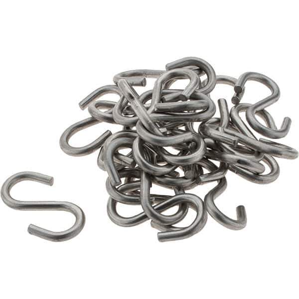 Value Collection - 304 Stainless Steel Uncoated S-Hook - 20 Lb Capacity, 0.12" Wire, 1-5/16" OAL - Exact Tool & Supply