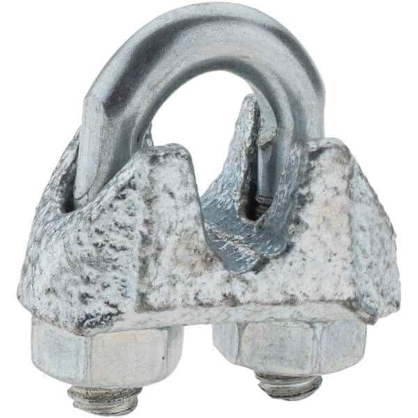 Value Collection - 1/8" Wire Rope Clips - 10-24, Forged Steel, Electro Galvanized - Exact Tool & Supply