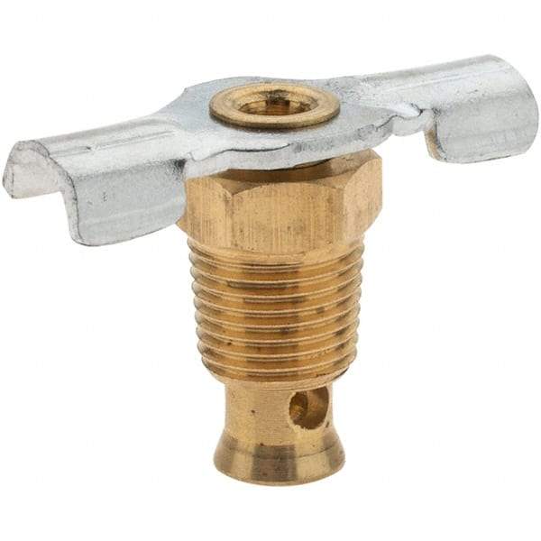 Value Collection - 1/8" Pipe, External Seat Drain Cock & Shutoff Valve - 1/8 Thread, 150 Max psi, 1-1/8" Long - Exact Tool & Supply