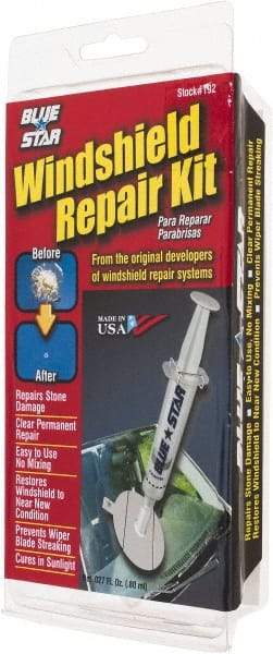 Value Collection - Automotive Repair & Service Kits Type: Windshield Repair Kit Contents: 1 Syringe, Repair Compound, Adhesive Disk and Pedestal for One Repair - Exact Tool & Supply