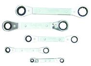 5 Piece - 12 Point - Offset Ratcheting Box Wrench Set - Exact Tool & Supply