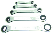 5 Piece - 12 Point - Offset Ratcheting Box Wrench Set - Exact Tool & Supply