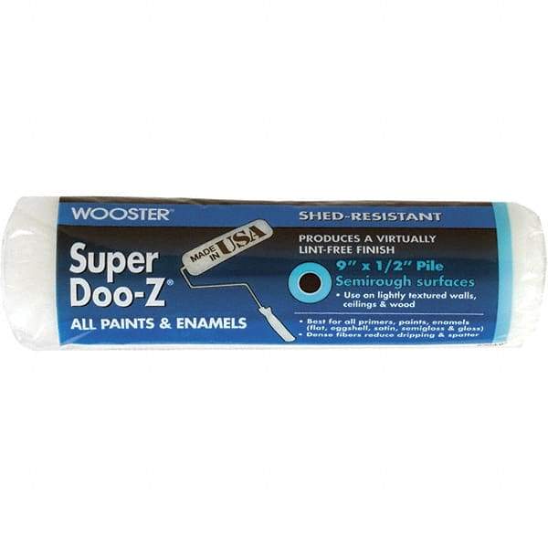 Wooster Brush - 1/2" Nap, 9" Wide Paint Roller Cover - Semi-Rough Texture, Woven - Exact Tool & Supply