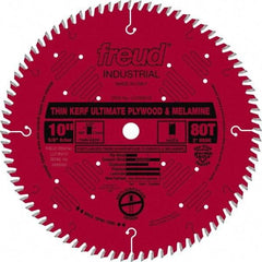 Freud - 10" Diam, 5/8" Arbor Hole Diam, 80 Tooth Wet & Dry Cut Saw Blade - Carbide-Tipped, Standard Round Arbor - Exact Tool & Supply