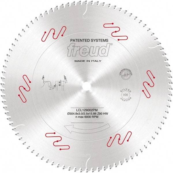 Freud - 305mm Diam, 3-1/8" Arbor Hole Diam, 36 Tooth Wet & Dry Cut Saw Blade - Carbide-Tipped, Standard Round Arbor - Exact Tool & Supply