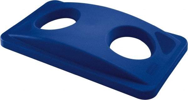 Rubbermaid - Rectangle Lid for Use with Rectangular Recycle Containers - Blue, For Slim Jim Trash Cans - Exact Tool & Supply