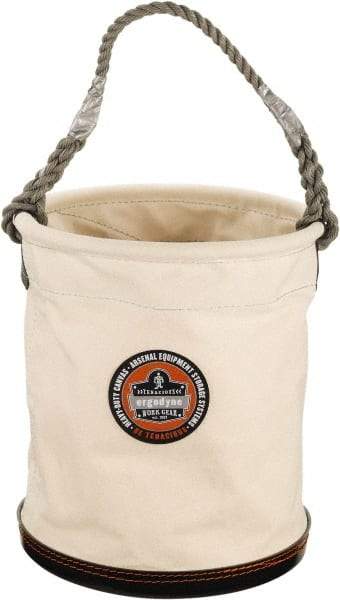 Ergodyne - 1 Pocket White Canvas Bucket Tool Organizer - 12-1/2" Wide x 12-1/2" Deep x 15" High - Exact Tool & Supply