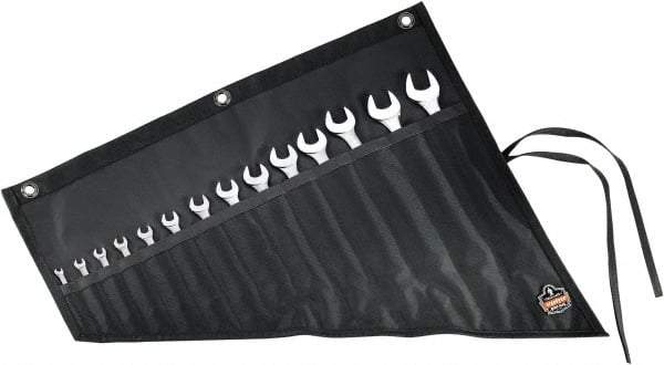 Ergodyne - 14 Pocket Gray Ballistic Polyester Tool Roll - 22" Wide x 26-1/2" Deep x 1" High - Exact Tool & Supply