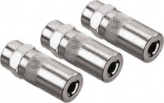 DeWALT - 10,000 Operating psi, 2" Long, 1/8 Thread, Nickel Plated Brass Fixed Grease Gun Coupler - NPT Thread, 10,000 psi Burst Pressure, Silver - Exact Tool & Supply