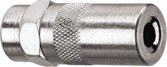 DeWALT - 10,000 Operating psi, 2" Long, 1/8 Thread, Nickel Plated Brass Fixed Grease Gun Coupler - NPT Thread, 10,000 psi Burst Pressure, Silver - Exact Tool & Supply