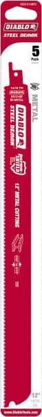 Freud - 12" Long x 1" Thick, Bi-Metal Reciprocating Saw Blade - Straight Profile, 14 to 18 TPI, Toothed Edge, Universal Shank - Exact Tool & Supply