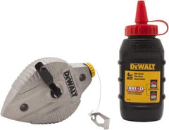 DeWALT - 100' Long Reel & Chalk Set - Red, Includes 4 oz Red Chalk - Exact Tool & Supply