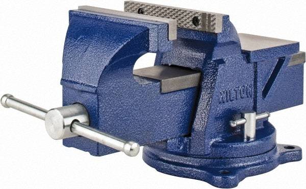 Wilton - 6" Jaw Width, 6" Opening Capacity, 3" Throat Depth, Steel Swivel Bench Vise - Bolt Down Base Attachment - Exact Tool & Supply