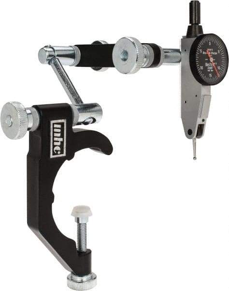 TESA Brown & Sharpe - 0.0005" Graduation, 0.03" Max Meas, 0-15-0 Dial Reading, Indicator & Base Kit - 2-1/2" Base Length x 3/8" Base Diam, 1" Dial Diam - Exact Tool & Supply