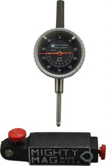 TESA Brown & Sharpe - 0.001" Graduation, 0-100 Dial Reading, Indicator & Base Kit - 4" Base Length x 1" Base Width x 1" Base Height, 2-1/4" Dial Diam - Exact Tool & Supply