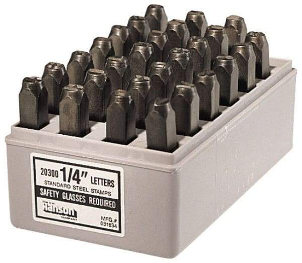 C.H. Hanson - 27 Piece, 1/16" Character Steel Stamp Set - Letters, Standard - Exact Tool & Supply